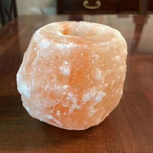 Pink Himalayan Salt Rock Tea Light Candle Holder Natural Alternative Hea…